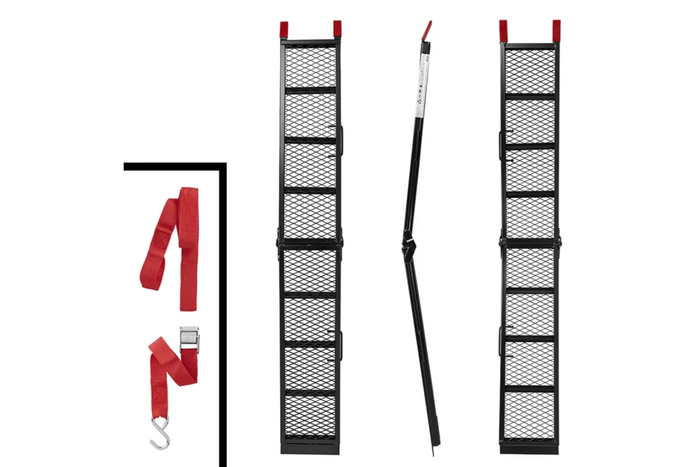 ProPlus 390094 foldbare ramper stål køreramper til trailere 203 cm 680 kg sæt med 2