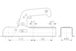 CHOOYO JD.00.53.009 kuglekobling til 800 kg trailer med 60 mm firkantet trækstang