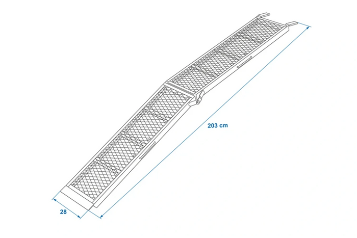 ProPlus 390094 foldbare ramper stål køreramper til trailere 203 cm 680 kg sæt med 2