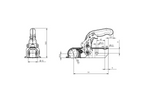 KNOTT K20-B kuglekobling til 2000 kg trailer med 45 mm rørtrækstang, støbejern