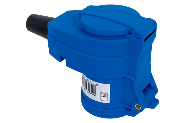 MANTES 2P+E vinklet CEE-stik med ekstra stikkontakt 16A 230V