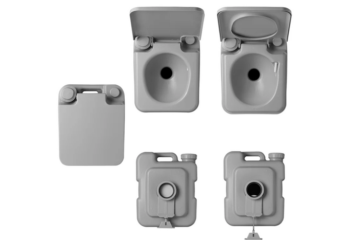 ProPlus 370415CR Bærbart Campingtoilet Grå 10L/10L