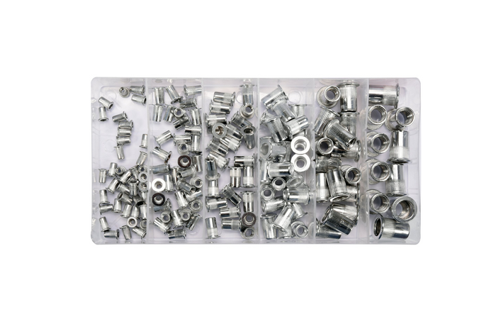 YATO YT-36460 aluminium nittemøtriksæt, størrelse M3-M10, 150 dele