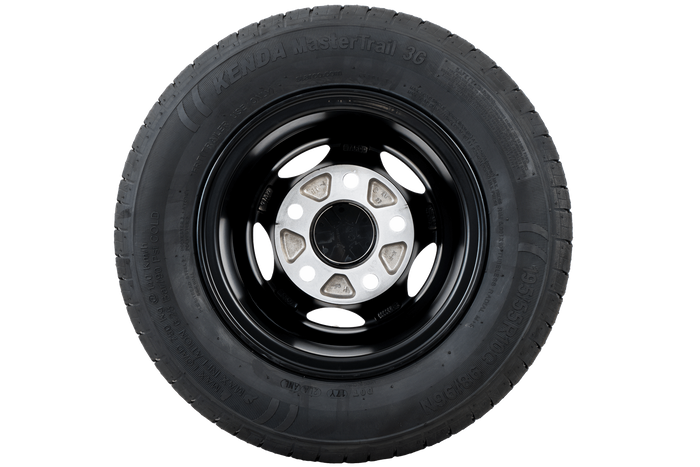 Forstærket hjul til trailer KENDA DÆK 195/55 R10C 98/96N ALUMINIUM FÆLG STARCO sort 6Jx10"H2 5x112 ET:-4