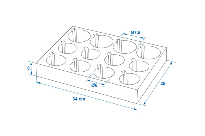 ProPlus 761472PM Camper kop- og glasholder, blødt skum, rummer 12 kopper