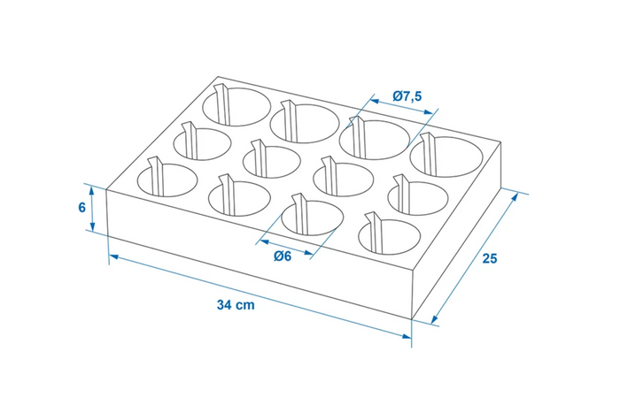 ProPlus 761472 Camper kop- og glasholder, hårdt skum, rummer 12 kopper