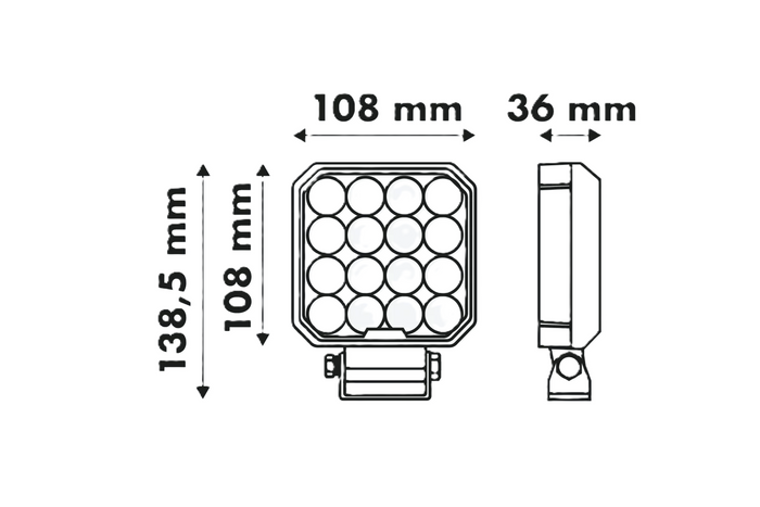LED arbejdslampe spotlight LAYTZ LY7107 64xLED 6400lm firkantet