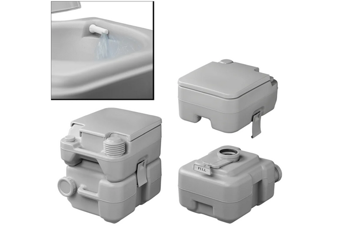 ProPlus 370415V01CR Bærbart campingtoilet grå 10L/20L