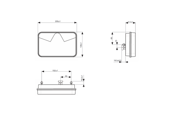 ASPÖCK MULTILED V baglygte bajonet 8PIN 6 funktioner venstre