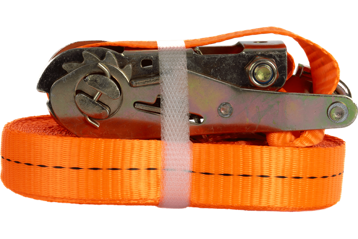 Sæt med fire UNITRAILER 12m/25mm/1t orange transportbånd med strammer