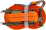Sæt med fire UNITRAILER 10m/25mm/1t orange transportbånd med strammer
