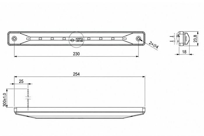 HORPOL LWD984 LED 200lm indvendig billampe