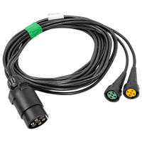 ASPÖCK 58-1022-087 elektrisk installation anhængerledningsnet 4,5 m 7PIN stik bajonetstik 2x5PIN