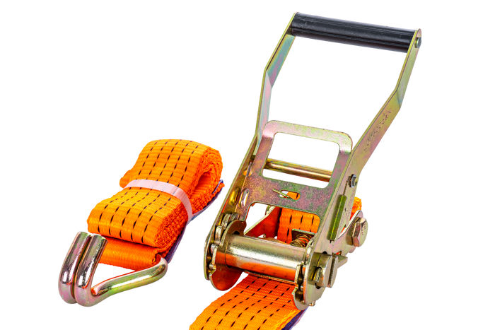 Sæt med fire UNITRAILER 2m/50mm/5t orange transportbånd med strammer