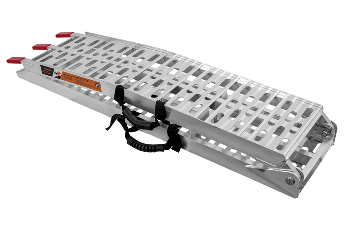 UNITRAILER ALR003 foldbare ramper aluminiumsramper til trailere 221 cm 680 kg med rem og støtte, sæt med 2