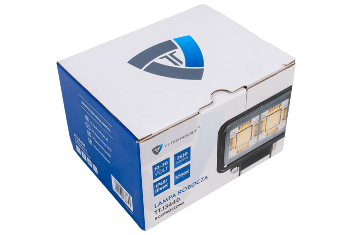 LED-arbejdslampereflektor TT TECHNOLOGY SORT TT.13440 40xLED 2630lm rektangulær