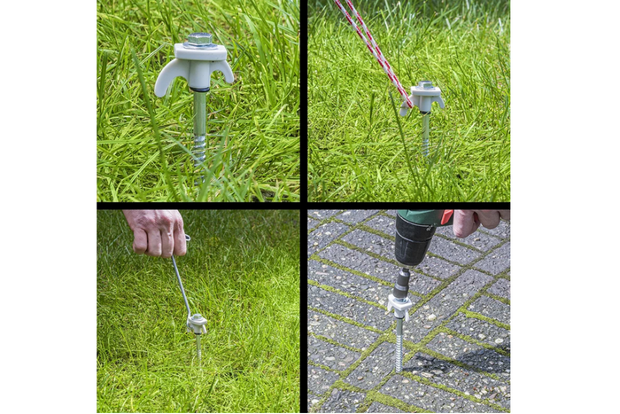 Sæt med indskruningsteltpløkker til ProPlus 365014 metalpløkker med krog 20x20cm